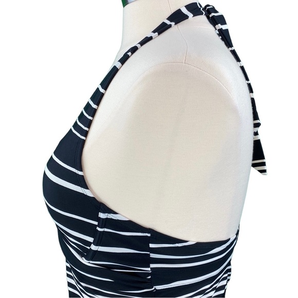 Athleta Encinitas Tara Black Striped Halter Swim Dress - Picture 12 of 16